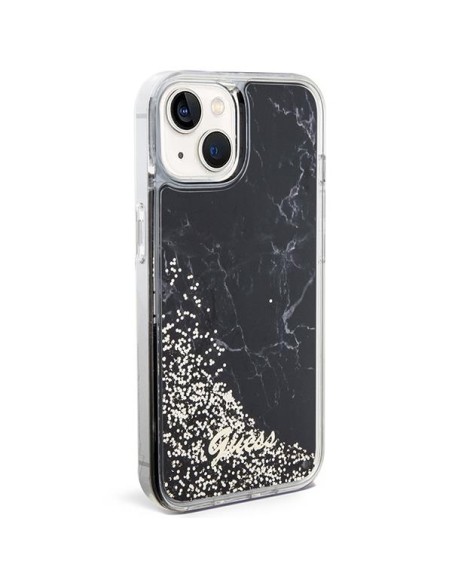 Guess Liquid Glitter Marble dėklas iPhone 14 - juodas Guess Liquid Glitter Marble dėklas iPhone 14 - juodas