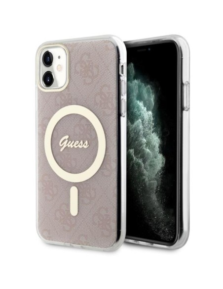 Guess 4G MagSafe dėklas iPhone 11 - rožinis Guess 4G MagSafe dėklas iPhone 11 - rožinis