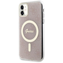 Guess 4G MagSafe dėklas iPhone 11 - rožinis