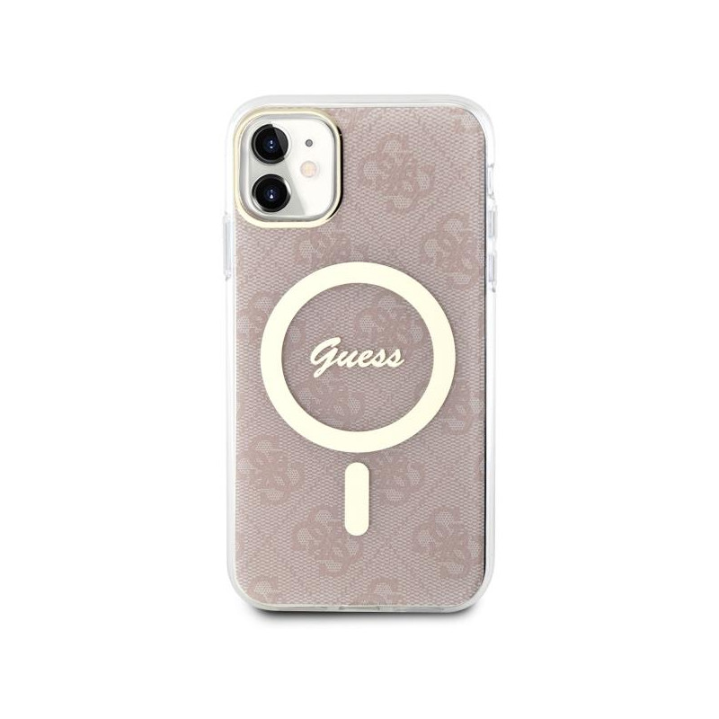 Guess 4G MagSafe dėklas iPhone 11 - rožinis