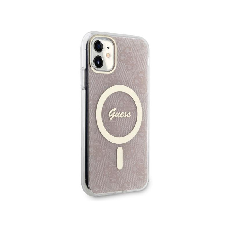 Guess 4G MagSafe dėklas iPhone 11 - rožinis