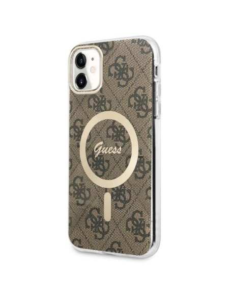 Guess 4G MagSafe dėklas iPhone 11 - rudas Guess 4G MagSafe dėklas iPhone 11 - rudas