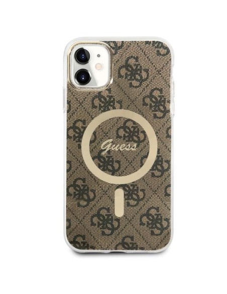 Guess 4G MagSafe dėklas iPhone 11 - rudas Guess 4G MagSafe dėklas iPhone 11 - rudas