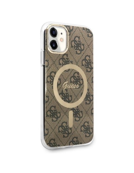 Guess 4G MagSafe dėklas iPhone 11 - rudas Guess 4G MagSafe dėklas iPhone 11 - rudas