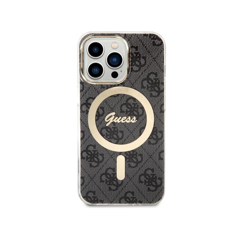 Guess 4G MagSafe dėklas iPhone 13 Pro / iPhone 13 - juodas