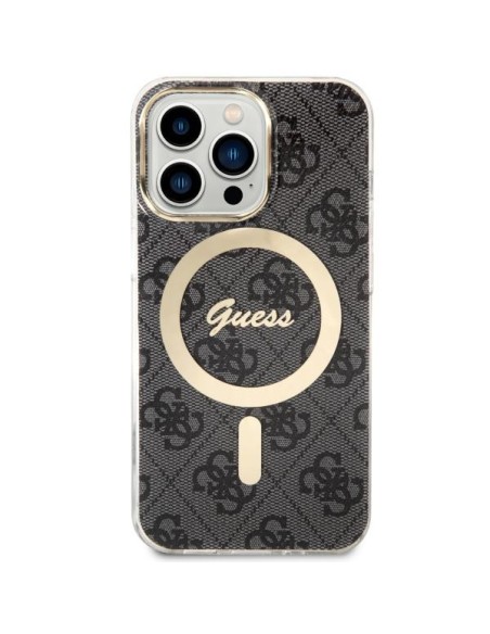 Guess 4G MagSafe dėklas iPhone 13 Pro / iPhone 13 - juodas Guess 4G MagSafe dėklas iPhone 13 Pro / iPhone 13 - juodas