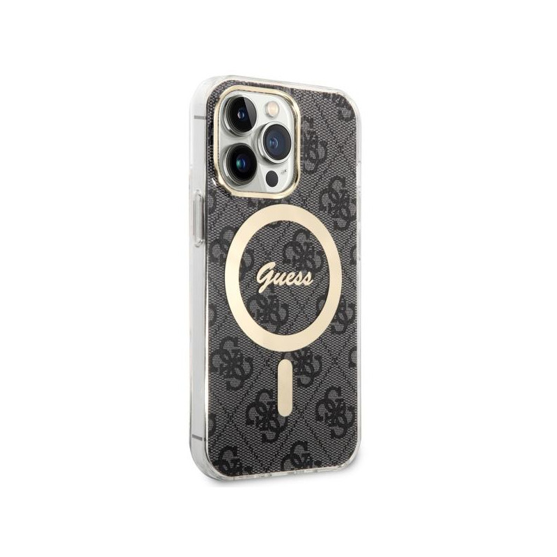 Guess 4G MagSafe dėklas iPhone 13 Pro / iPhone 13 - juodas