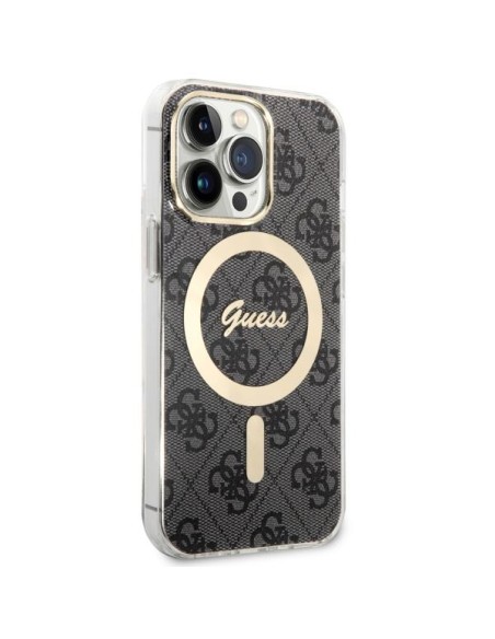 Guess 4G MagSafe dėklas iPhone 13 Pro / iPhone 13 - juodas Guess 4G MagSafe dėklas iPhone 13 Pro / iPhone 13 - juodas