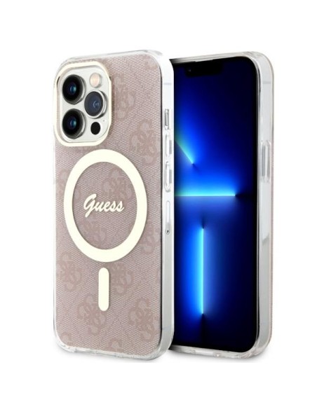 Guess 4G MagSafe dėklas iPhone 13 Pro / iPhone 13 - rožinis Guess 4G MagSafe dėklas iPhone 13 Pro / iPhone 13 - rožinis