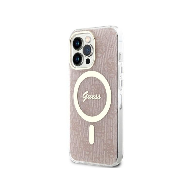 Guess 4G MagSafe dėklas iPhone 13 Pro / iPhone 13 - rožinis