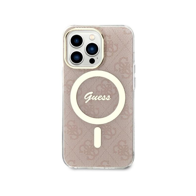 Guess 4G MagSafe dėklas iPhone 13 Pro / iPhone 13 - rožinis