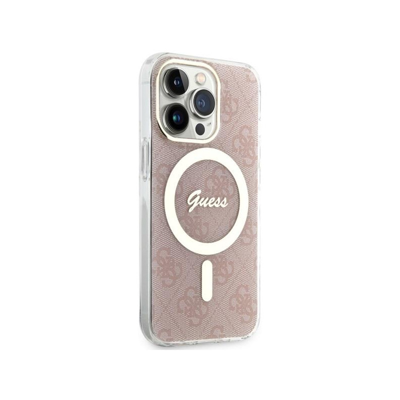 Guess 4G MagSafe dėklas iPhone 13 Pro / iPhone 13 - rožinis