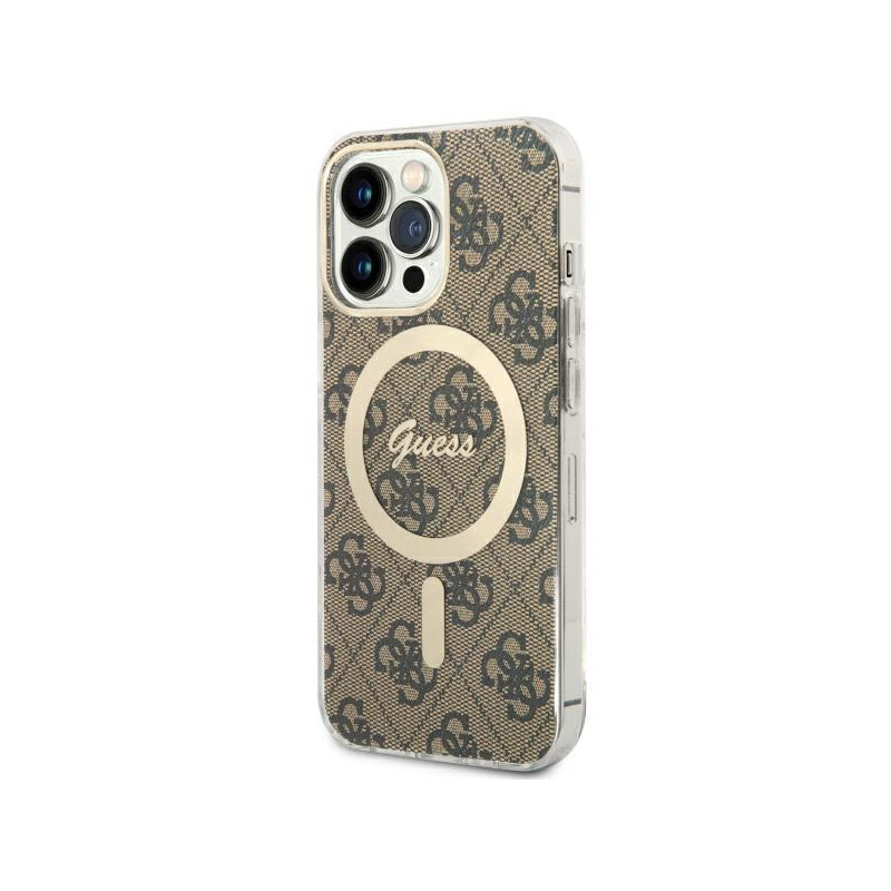 Guess 4G MagSafe dėklas iPhone 13 Pro / iPhone 13 - rudas
