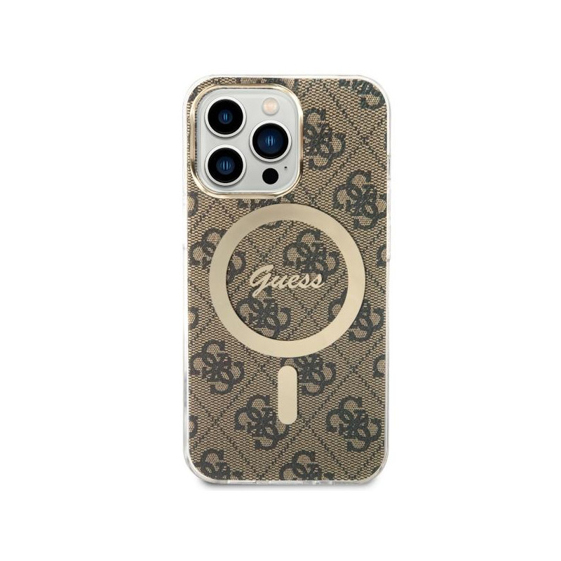 Guess 4G MagSafe dėklas iPhone 13 Pro / iPhone 13 - rudas