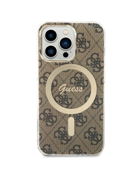 Guess 4G MagSafe dėklas iPhone 13 Pro / iPhone 13 - rudas Guess 4G MagSafe dėklas iPhone 13 Pro / iPhone 13 - rudas