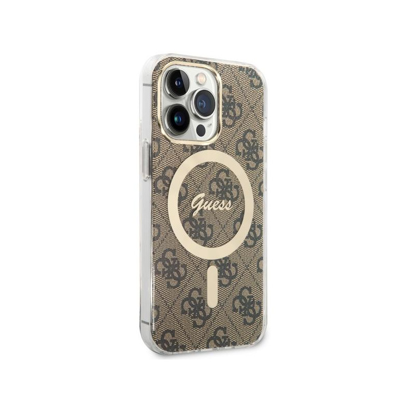 Guess 4G MagSafe dėklas iPhone 13 Pro / iPhone 13 - rudas