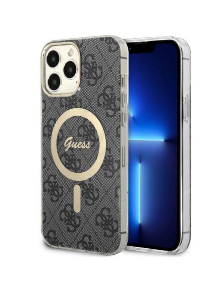 Guess 4G MagSafe dėklas, skirtas iPhone 13 Pro Max - juodas Guess 4G MagSafe dėklas, skirtas iPhone 13 Pro Max - juodas