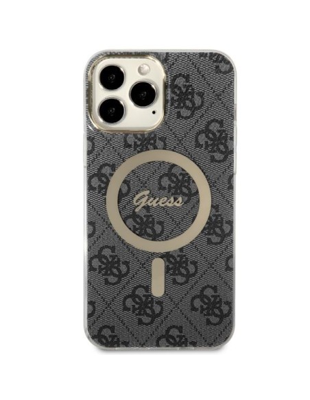 Guess 4G MagSafe dėklas, skirtas iPhone 13 Pro Max - juodas Guess 4G MagSafe dėklas, skirtas iPhone 13 Pro Max - juodas