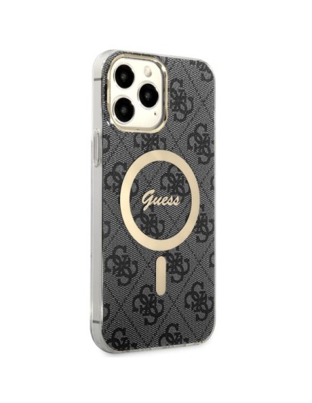 Guess 4G MagSafe dėklas, skirtas iPhone 13 Pro Max - juodas Guess 4G MagSafe dėklas, skirtas iPhone 13 Pro Max - juodas