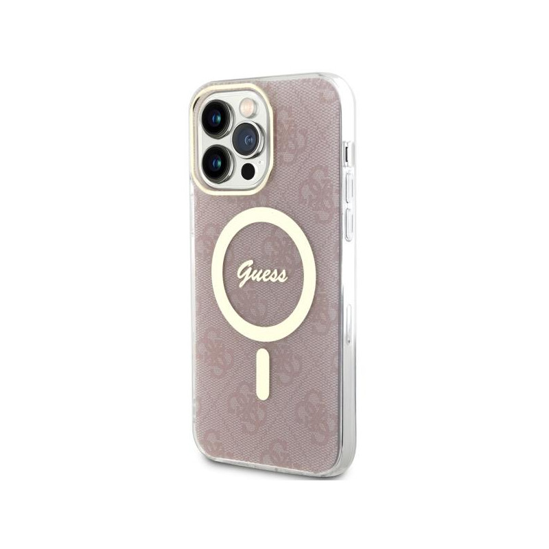 Guess 4G MagSafe dėklas iPhone 13 Pro Max - rožinis