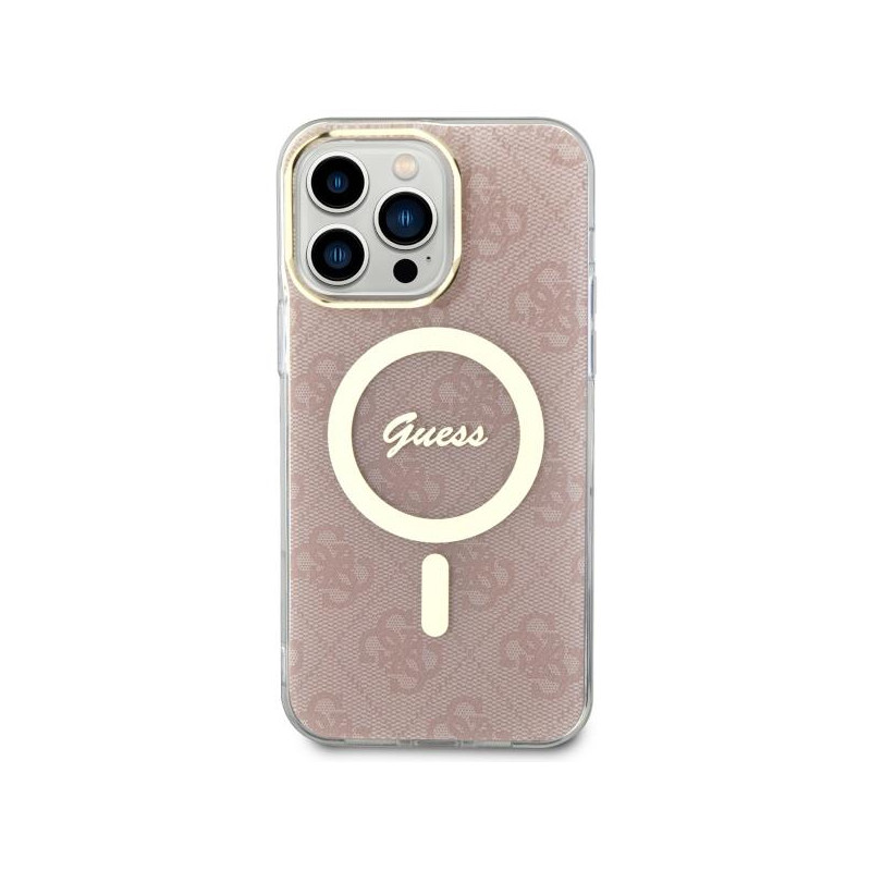 Guess 4G MagSafe dėklas iPhone 13 Pro Max - rožinis