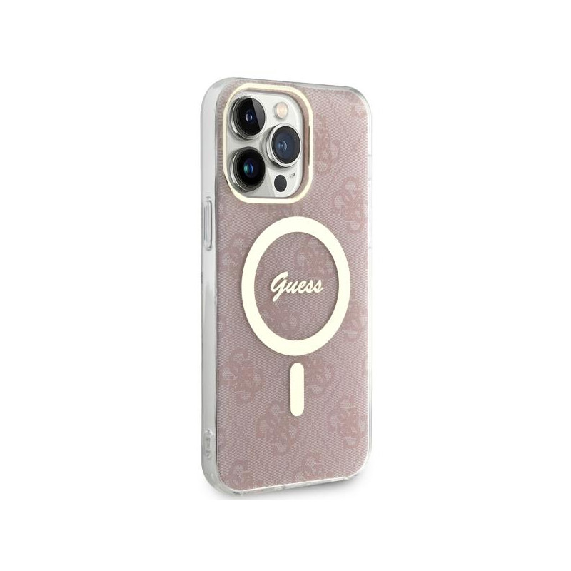 Guess 4G MagSafe dėklas iPhone 13 Pro Max - rožinis