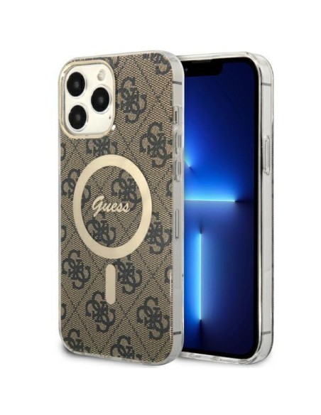 Guess 4G MagSafe dėklas iPhone 13 Pro Max - rudas