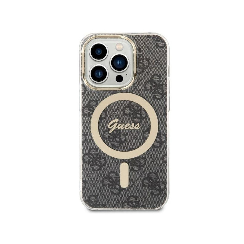 Guess 4G MagSafe dėklas iPhone 14 Pro - juodas