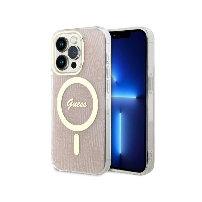 Guess 4G MagSafe dėklas iPhone 14 Pro - rožinis Guess 4G MagSafe dėklas iPhone 14 Pro - rožinis