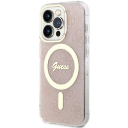 Guess 4G MagSafe dėklas iPhone 14 Pro - rožinis