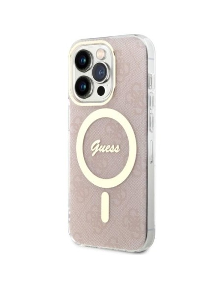 Guess 4G MagSafe dėklas iPhone 14 Pro - rožinis Guess 4G MagSafe dėklas iPhone 14 Pro - rožinis