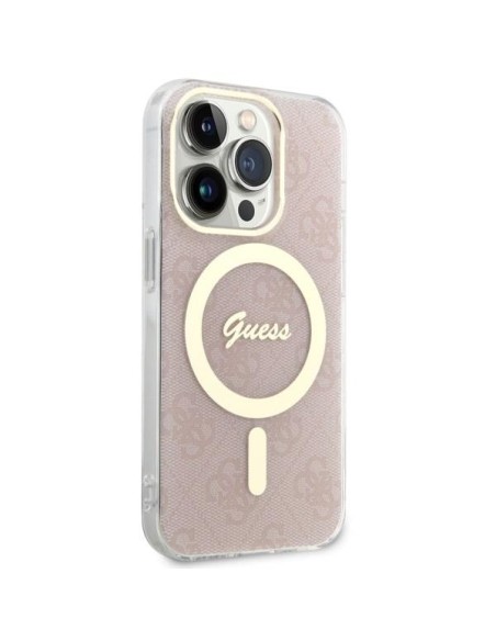 Guess 4G MagSafe dėklas iPhone 14 Pro - rožinis Guess 4G MagSafe dėklas iPhone 14 Pro - rožinis