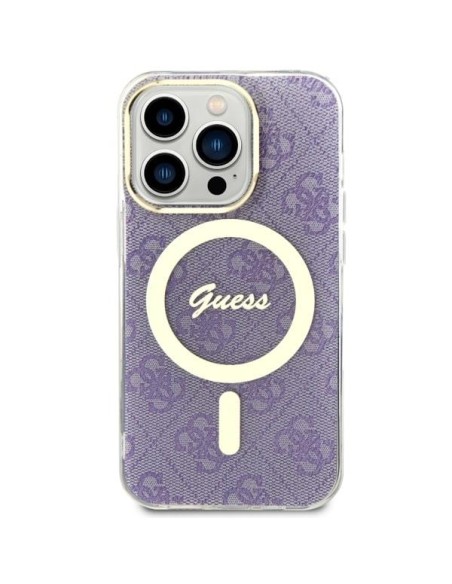 Guess 4G MagSafe dėklas iPhone 14 Pro - violetinis Guess 4G MagSafe dėklas iPhone 14 Pro - violetinis