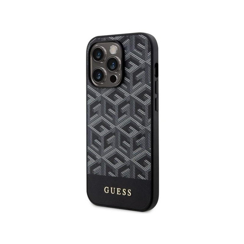 Guess GCube Stripes MagSafe dėklas iPhone 14 Pro - juodas