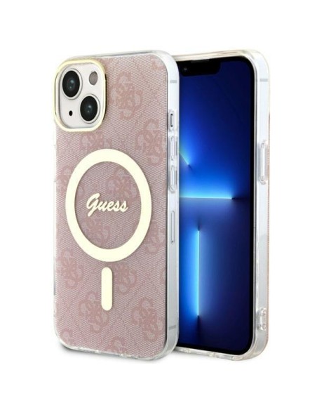 Guess 4G MagSafe dėklas iPhone 14 Plus - rožinis Guess 4G MagSafe dėklas iPhone 14 Plus - rožinis