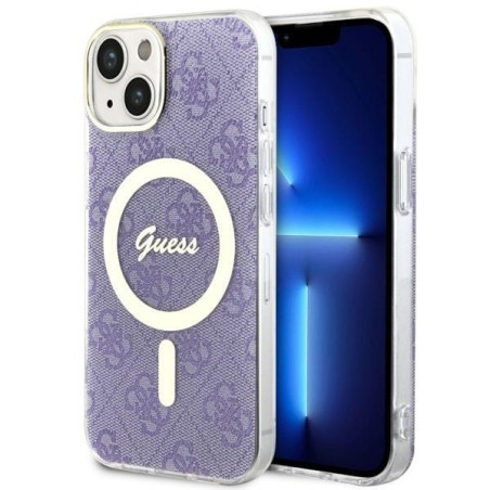 Guess 4G MagSafe dėklas iPhone 14 Plus - violetinis Guess 4G MagSafe dėklas iPhone 14 Plus - violetinis