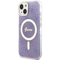 Guess 4G MagSafe dėklas iPhone 14 Plus - violetinis