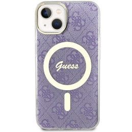 Guess 4G MagSafe dėklas iPhone 14 Plus - violetinis