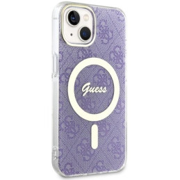 Guess 4G MagSafe dėklas iPhone 14 Plus - violetinis