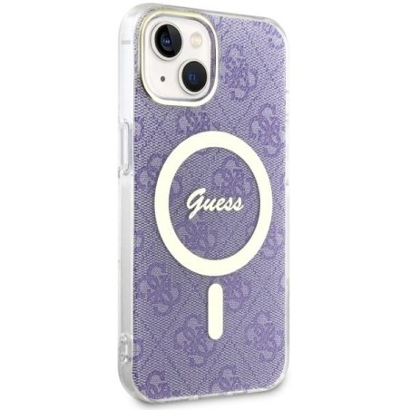Guess 4G MagSafe dėklas iPhone 14 Plus - violetinis Guess 4G MagSafe dėklas iPhone 14 Plus - violetinis