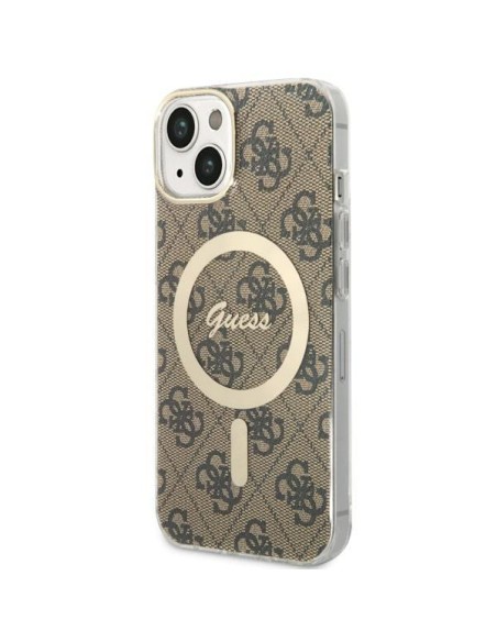 Guess 4G MagSafe dėklas iPhone 14 Plus - rudas Guess 4G MagSafe dėklas iPhone 14 Plus - rudas