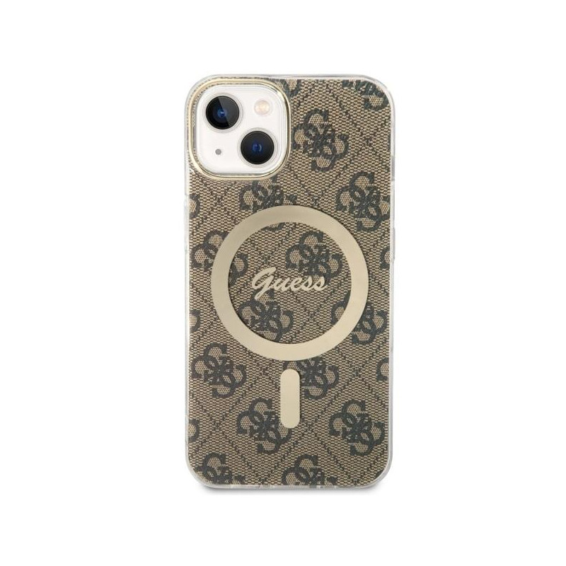 Guess 4G MagSafe dėklas iPhone 14 Plus - rudas