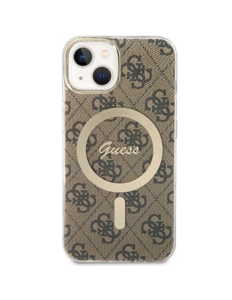 Guess 4G MagSafe dėklas iPhone 14 Plus - rudas Guess 4G MagSafe dėklas iPhone 14 Plus - rudas