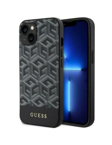Guess GCube Stripes MagSafe dėklas iPhone 14 Plus - juodas Guess GCube Stripes MagSafe dėklas iPhone 14 Plus - juodas