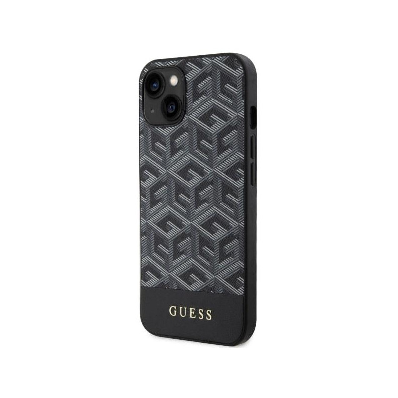 Guess GCube Stripes MagSafe dėklas iPhone 14 Plus - juodas