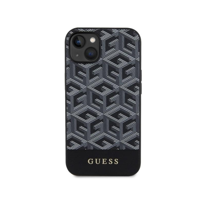 Guess GCube Stripes MagSafe dėklas iPhone 14 Plus - juodas