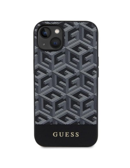 Guess GCube Stripes MagSafe dėklas iPhone 14 Plus - juodas Guess GCube Stripes MagSafe dėklas iPhone 14 Plus - juodas