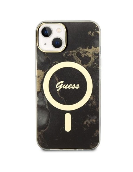 Guess Golden Marble MagSafe dėklas iPhone 14 Plus - juodas Guess Golden Marble MagSafe dėklas iPhone 14 Plus - juodas
