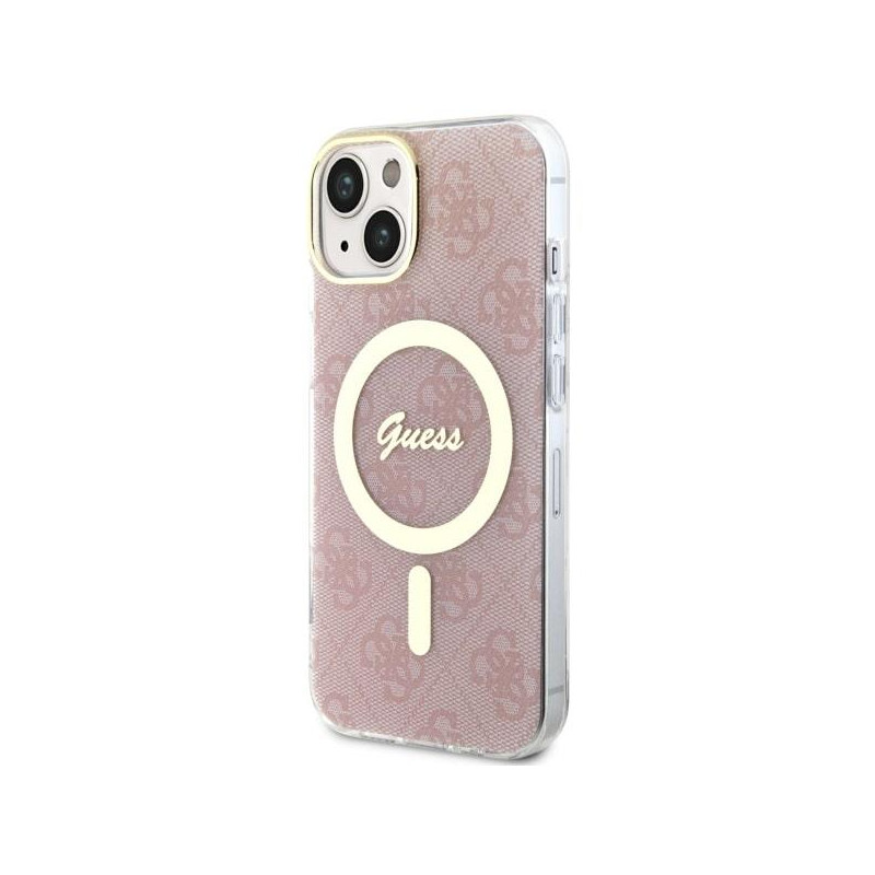 Guess 4G MagSafe dėklas iPhone 14 - rožinis