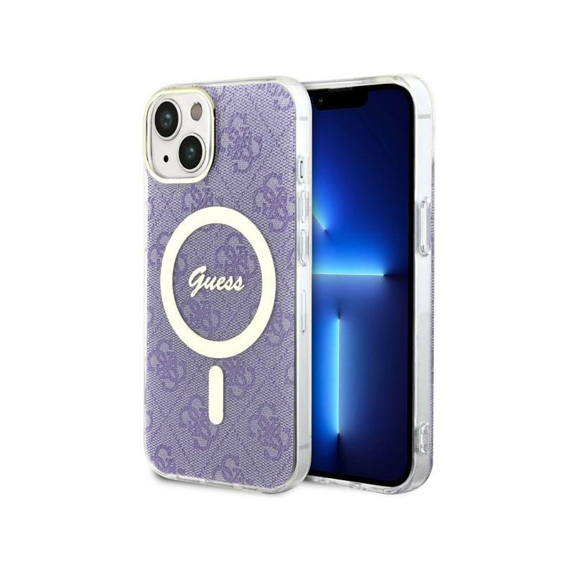 Guess 4G MagSafe dėklas iPhone 14 - violetinis Guess 4G MagSafe dėklas iPhone 14 - violetinis